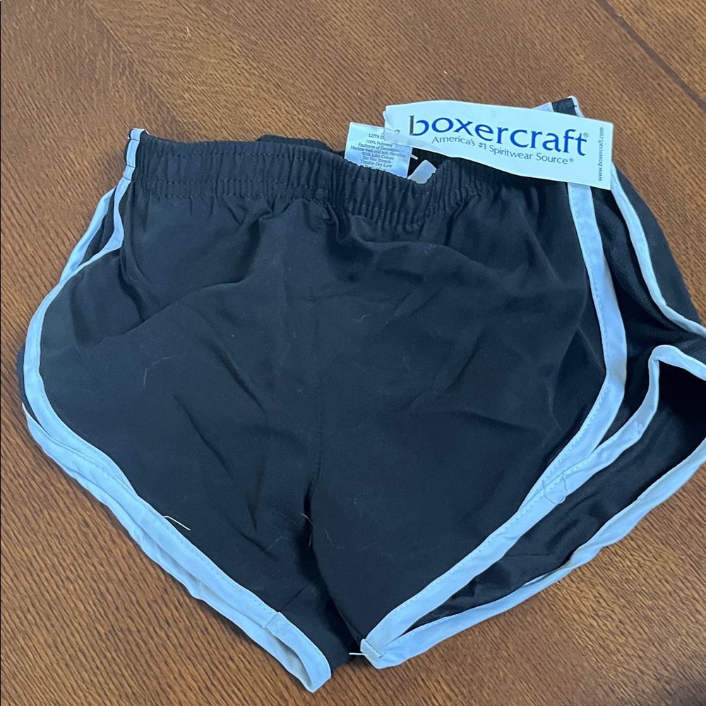 Boxercraft kids Athletic Shorts in Black with White Accents